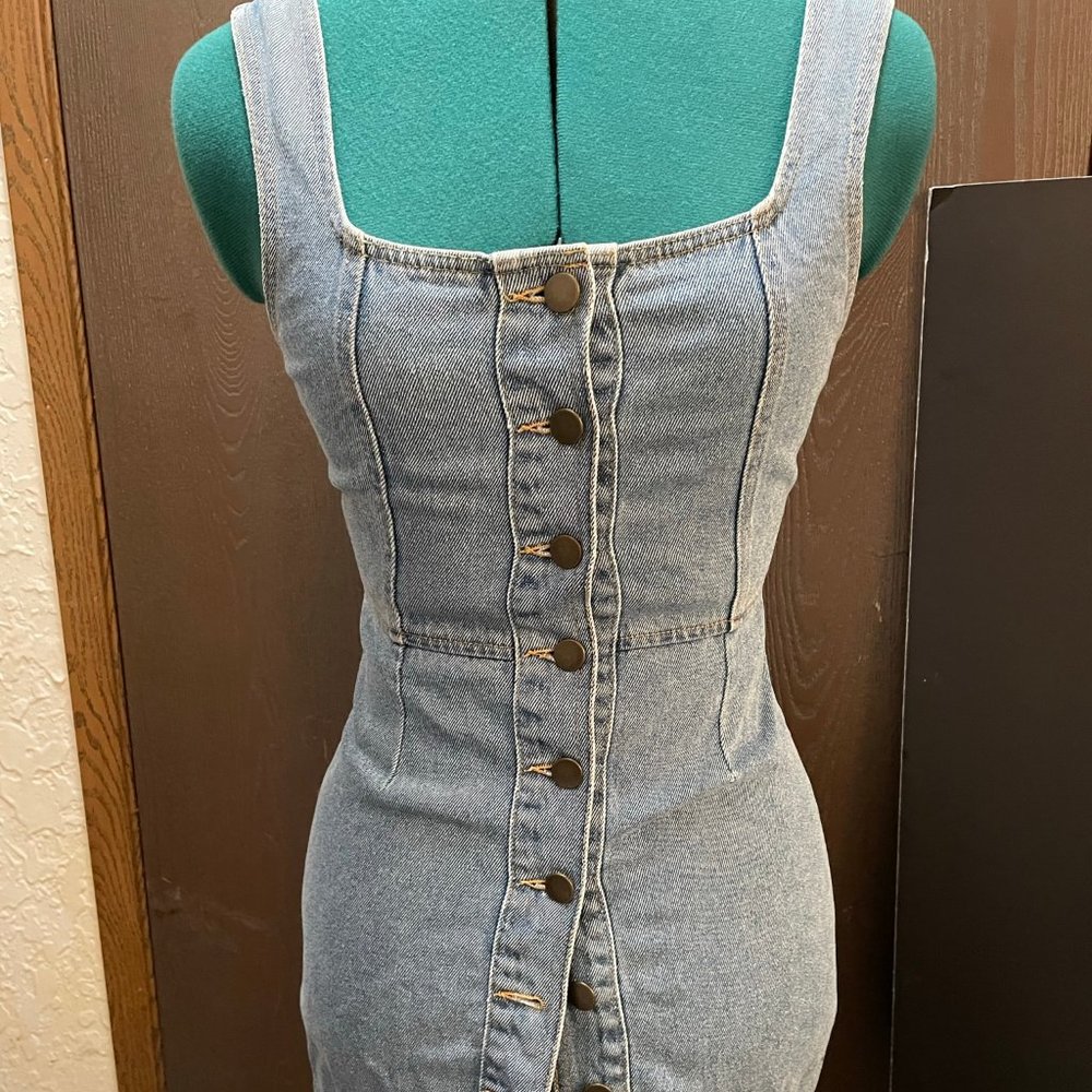 Urban Outfitters Denim Blue Button Up Dress Size 4 Small